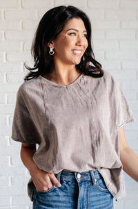 Thumbnail for Here for the Vibes Mineral Wash Spliced Tee