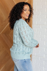 Thumbnail for Hole In One Sheer Pointelle Knit Sweater