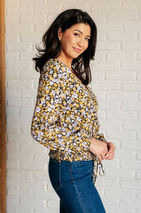 Thumbnail for Honey Honey Floral Smocked Blouse in Black