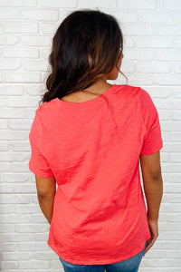 Thumbnail for I Don't Have to Choose V-Neck Tee in Hot Coral