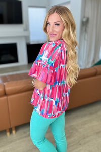 Thumbnail for Art Exhibit V-Neck Blouse