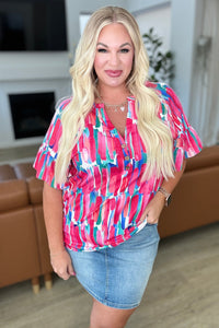 Thumbnail for Art Exhibit V-Neck Blouse