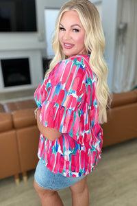 Thumbnail for Art Exhibit V-Neck Blouse