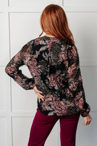 Thumbnail for I Wish We Had it All Surplice Floral Blouse