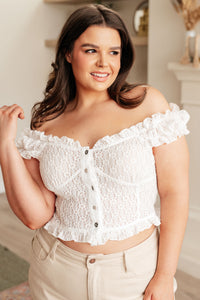 Thumbnail for In Fair Verona Button Up Crop in Off White
