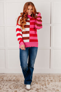 Thumbnail for In Your Lane Color Blocked Stripe Sweater