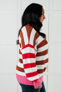 Thumbnail for In Your Lane Color Blocked Stripe Sweater