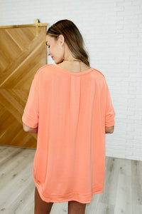 Thumbnail for In the Rotation Exposed Seam Tee in Apricot Splash