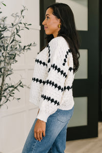 Thumbnail for Ivy Lane Textured Sweater in White and Black