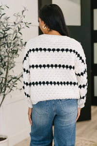 Thumbnail for Ivy Lane Textured Sweater in White and Black