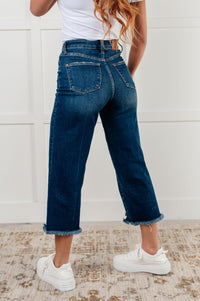 Thumbnail for Janice High Rise Button Fly Wide Leg Crop Jeans