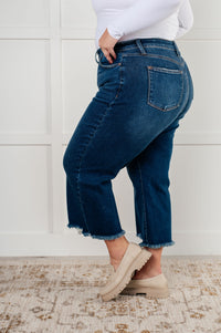 Thumbnail for Janice High Rise Button Fly Wide Leg Crop Jeans