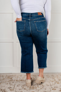 Thumbnail for Janice High Rise Button Fly Wide Leg Crop Jeans