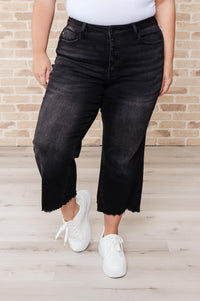 Thumbnail for Ryan High Rise Button Fly Wide Leg Crop Jeans