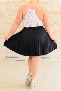 Thumbnail for Just a Flirt Pleated Skirt in Black