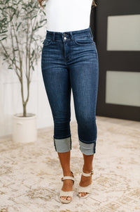 Thumbnail for Karen High Rise Double Waist Band Capri Jeans