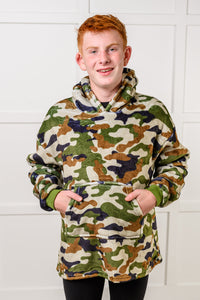 Thumbnail for Kids Oversized Hoodie Blanket in Camo