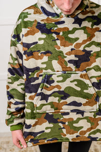 Thumbnail for Kids Oversized Hoodie Blanket in Camo