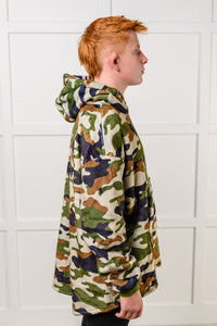 Thumbnail for Kids Oversized Hoodie Blanket in Camo