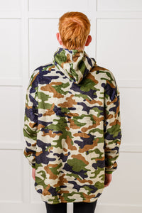 Thumbnail for Kids Oversized Hoodie Blanket in Camo