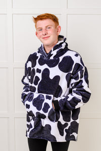 Thumbnail for Kids Oversized Hoodie Blanket in Cow