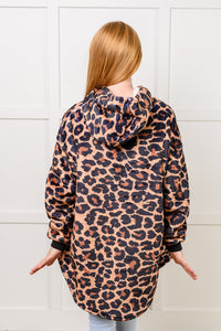 Thumbnail for Kids Oversized Hoodie Blanket in Leopard