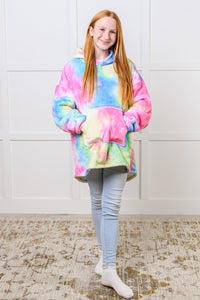 Thumbnail for Kids Oversized Hoodie Blanket in Rainbow