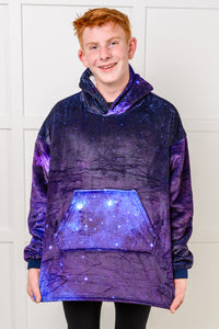 Thumbnail for Kids Oversized Hoodie Blanket in Starry Sky