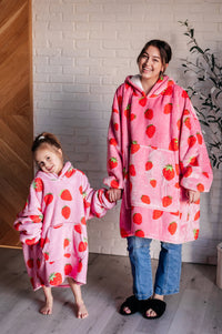 Thumbnail for Oversized Blanket Hoodie in Strawberry