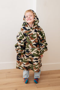 Thumbnail for Kids Oversized Hoodie Blanket in Camo