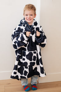 Thumbnail for Kids Oversized Hoodie Blanket in Cow