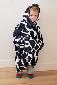 Thumbnail for Kids Oversized Hoodie Blanket in Cow