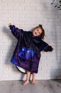 Thumbnail for Kids Oversized Hoodie Blanket in Starry Sky