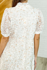 Thumbnail for Lace to the Party High Neck Dress in Ivory Multi