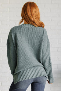 Thumbnail for Lakeside View Drop Shoulder Sweater in Sage