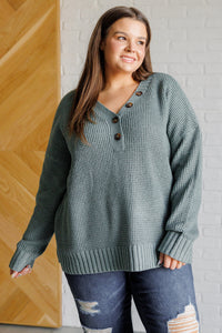 Thumbnail for Lakeside View Drop Shoulder Sweater in Sage