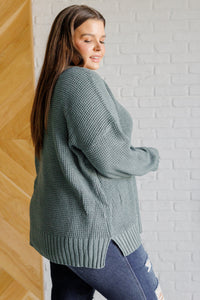 Thumbnail for Lakeside View Drop Shoulder Sweater in Sage