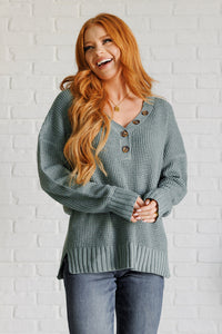 Thumbnail for Lakeside View Drop Shoulder Sweater in Sage