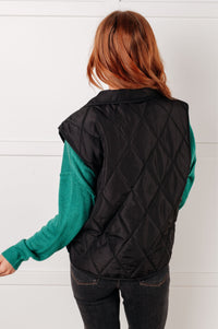 Thumbnail for Layering Queen Quilted Puffer Vest in Black