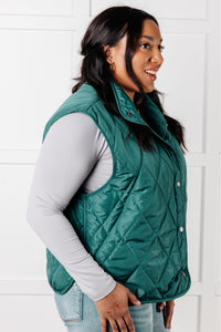 Thumbnail for Layering Queen Quilted Puffer Vest in Hunter Green