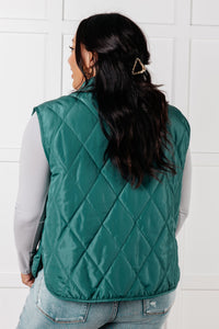 Thumbnail for Layering Queen Quilted Puffer Vest in Hunter Green