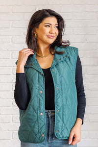 Thumbnail for Layering Queen Quilted Puffer Vest in Hunter Green