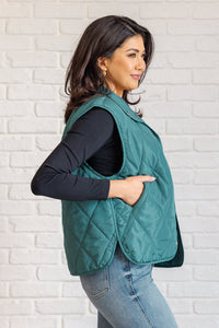 Thumbnail for Layering Queen Quilted Puffer Vest in Hunter Green
