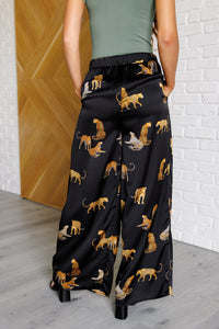 Thumbnail for Legendary in Leopard Satin Wide Leg Pants