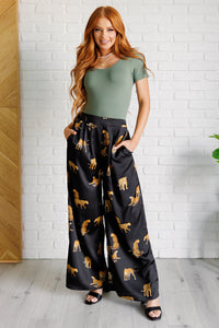 Thumbnail for Legendary in Leopard Satin Wide Leg Pants