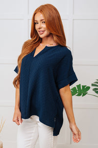 Thumbnail for Let's Get Down to Business V-Neck Blouse in Navy