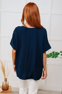 Thumbnail for Let's Get Down to Business V-Neck Blouse in Navy