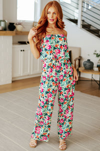 Thumbnail for Life of the Party Floral Jumpsuit in Green