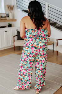 Thumbnail for Life of the Party Floral Jumpsuit in Green