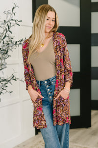 Thumbnail for Lizzy Cardigan in Chocolate Paisley